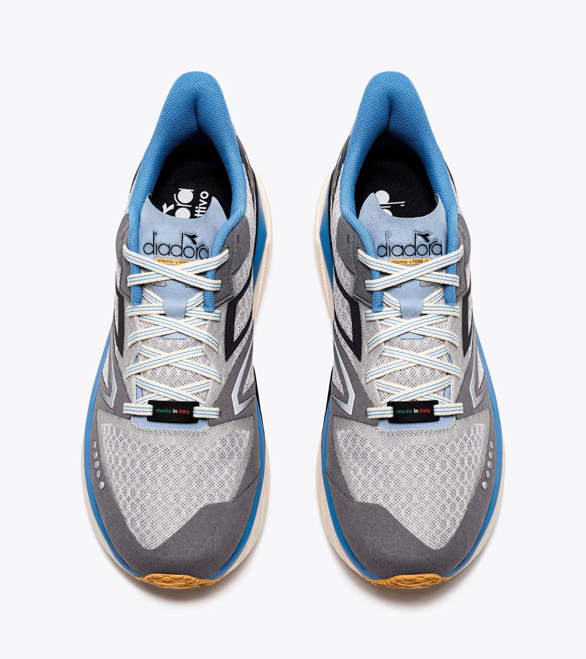 Diadora Men's Atomo V7000-2 -Silver DD/Black/Pacific (101.180223_D0869)