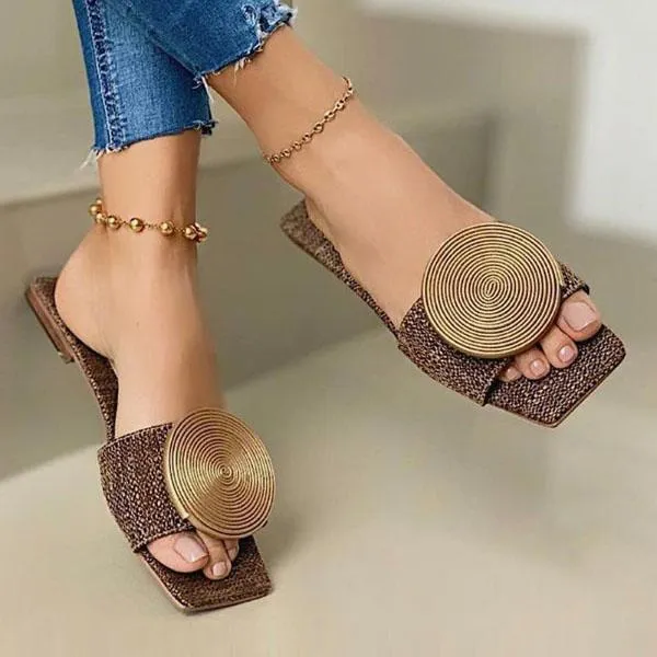 Disc Cloth Surface Flat Slippers