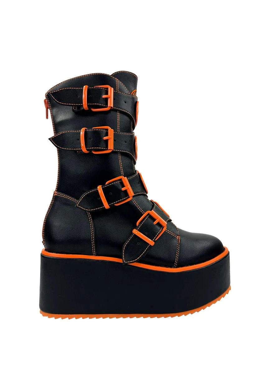 Dominion Jack O Lantern Platform Boots [BLACK/ORANGE]