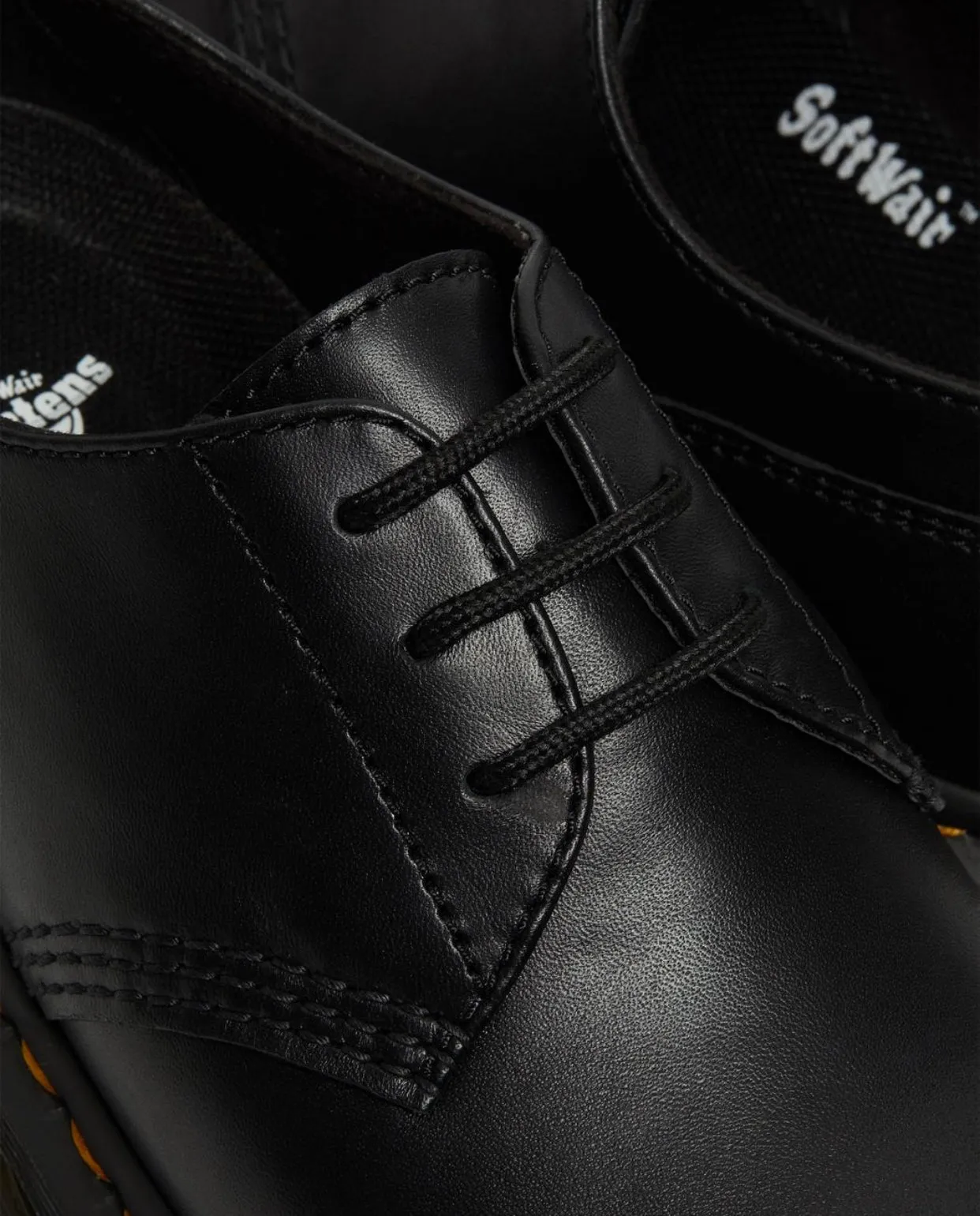 Dr. Martens Audrick Black Nappa Lux Platform 3 Eyelet Shoe
