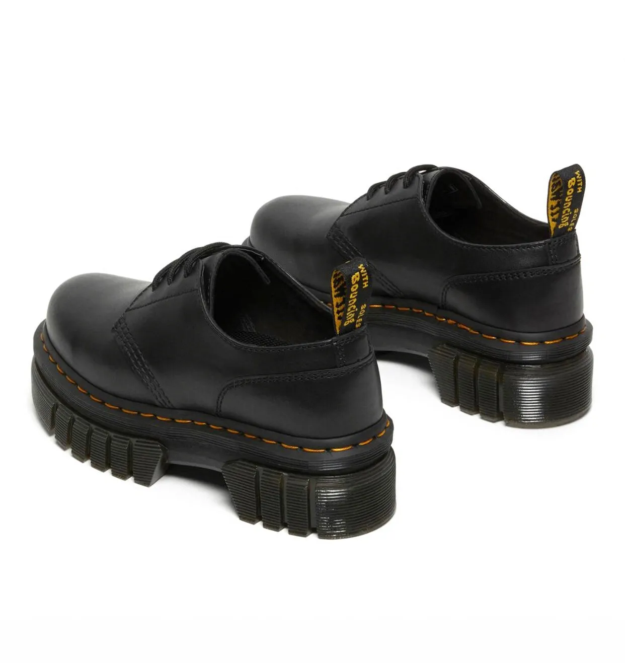 Dr. Martens Audrick Black Nappa Lux Platform 3 Eyelet Shoe