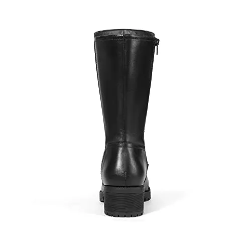 DREAM PAIRS Women's Black Riding Combat Motorcycle Mid Calf Winter Boots Size 7 Truly