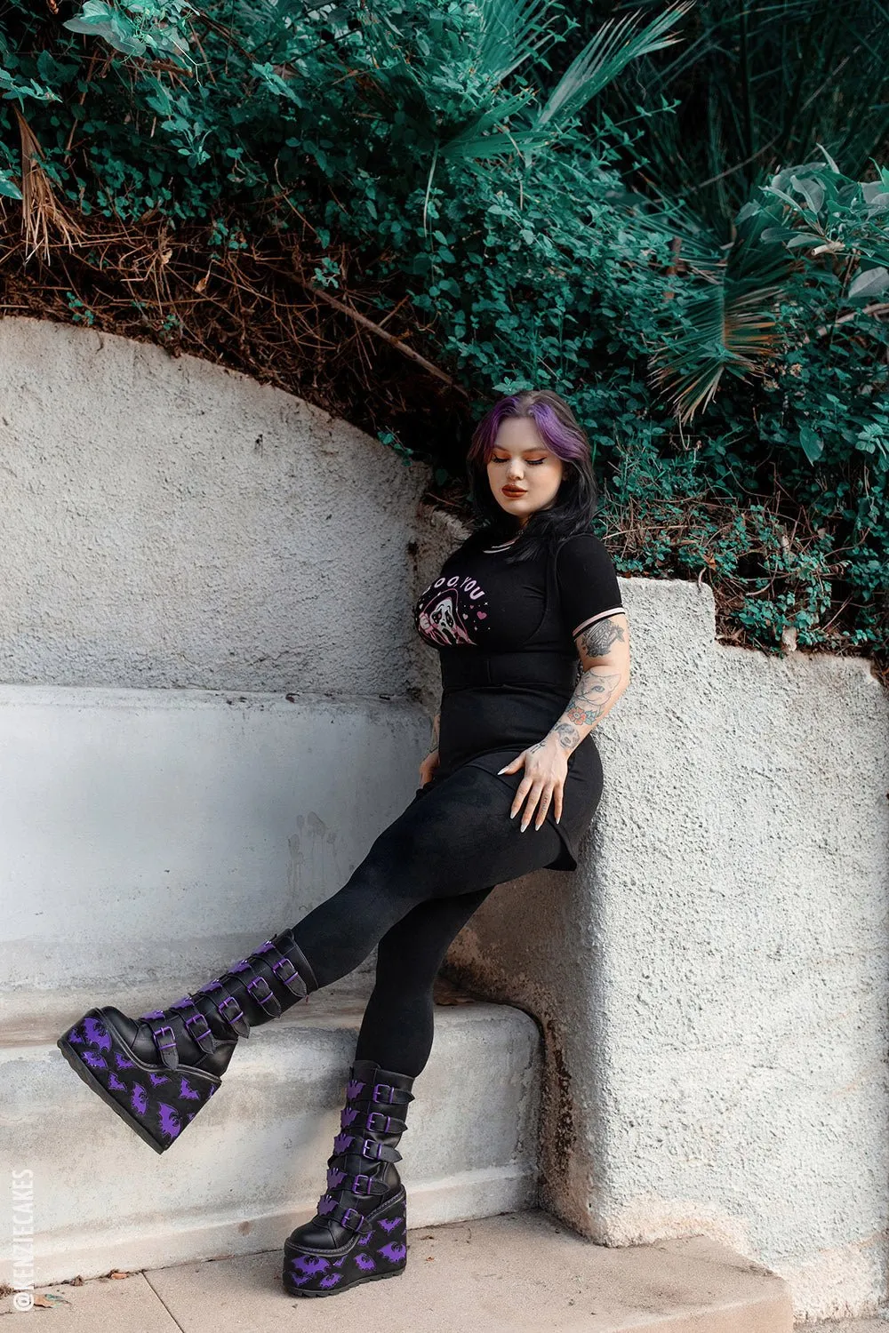 Dune Bat Platform Boots [BLACK/PURPLE]