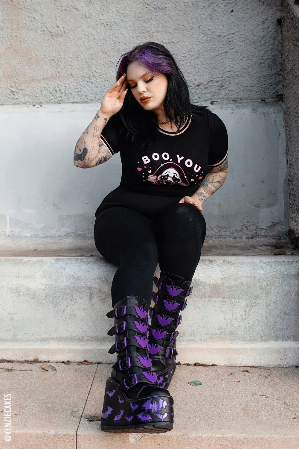 Dune Bat Platform Boots [BLACK/PURPLE]