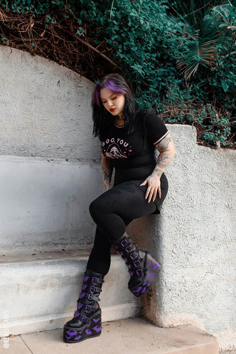 Dune Bat Platform Boots [BLACK/PURPLE]
