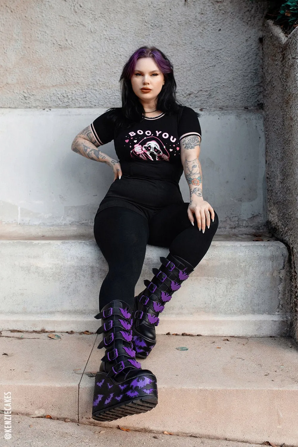 Dune Bat Platform Boots [BLACK/PURPLE]