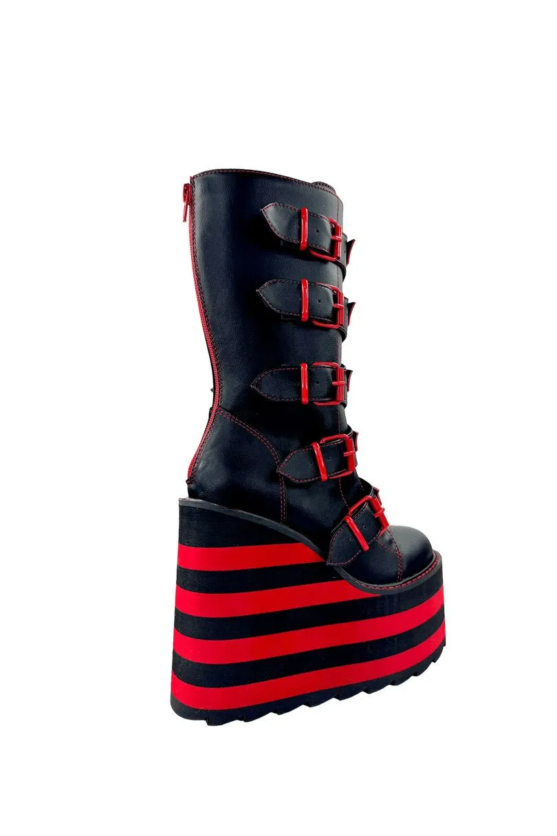 Dune Bat Platform Boots [BLACK/RED]