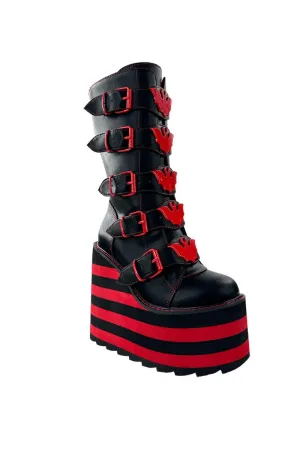 Dune Bat Platform Boots [BLACK/RED]