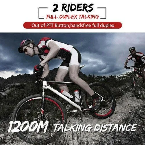 EJEAS 2 Rider Helmet Cycling Interphone BT Handsfree Intercom Helmet Headset 1200M Full Duplex Talking Intercom FM Radio