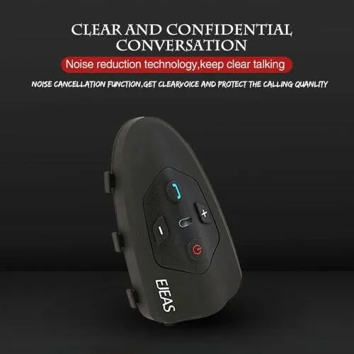EJEAS 2 Rider Helmet Cycling Interphone BT Handsfree Intercom Helmet Headset 1200M Full Duplex Talking Intercom FM Radio