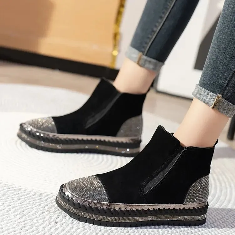 Elegant Chelsea Suede Platform Boots