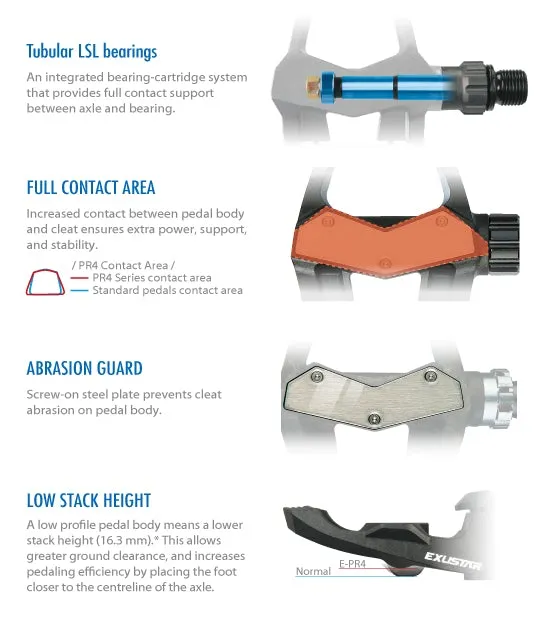 Exustar E PR4ST Thermoplastic Full contact Road Pedals