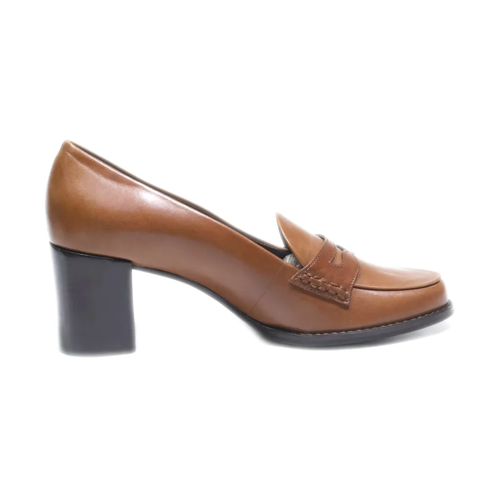 Franco Sarto High-Heel Shoes Leather Brown Colour For Women