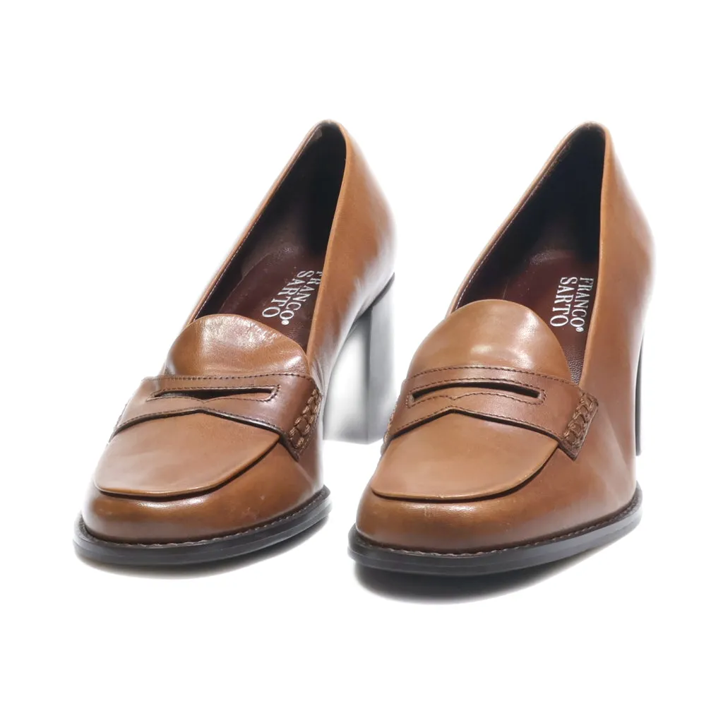 Franco Sarto High-Heel Shoes Leather Brown Colour For Women