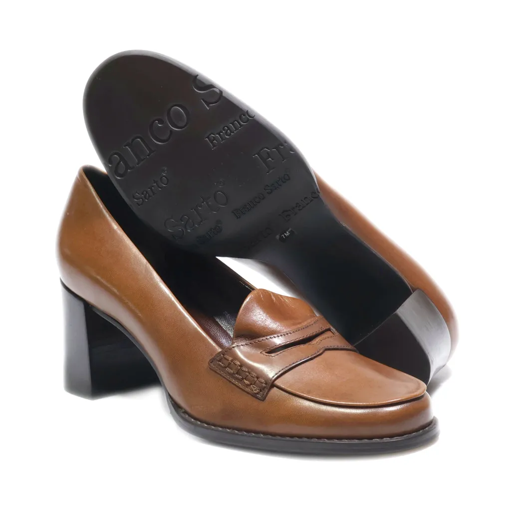 Franco Sarto High-Heel Shoes Leather Brown Colour For Women