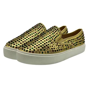 Gold Mardi Gras Slip On Shoe with Purple, Green, & Gold Gems (Each)