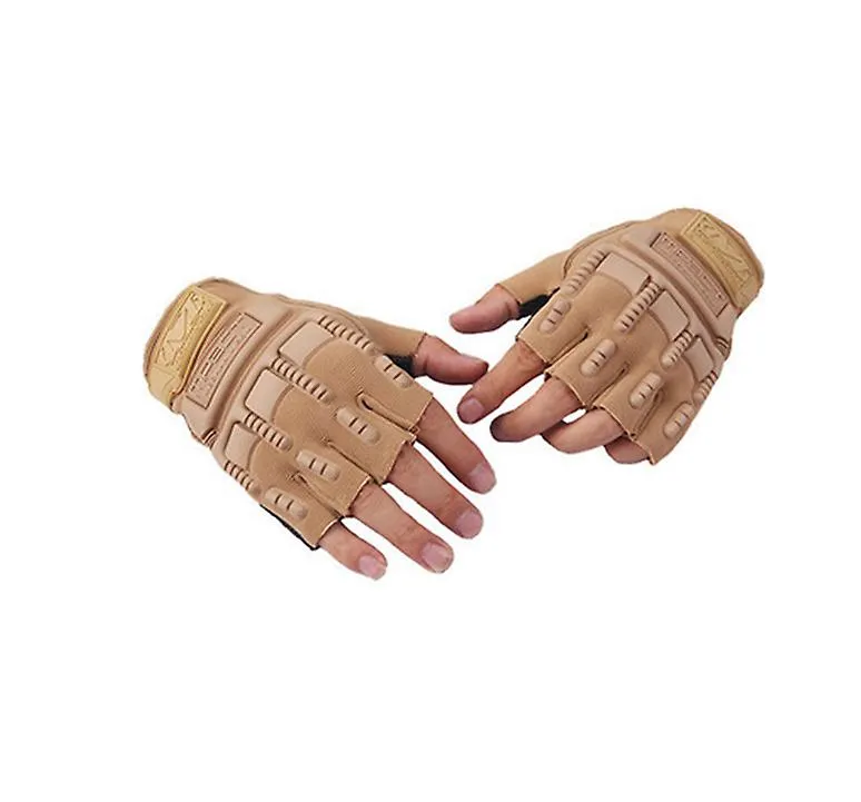 green Men's Special Forces Outdoor Mountain Climbing Cycling Fitness Sports Protective Half Finger Tactical Gloves AZ12931
