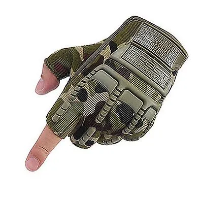 green Men's Special Forces Outdoor Mountain Climbing Cycling Fitness Sports Protective Half Finger Tactical Gloves AZ12931