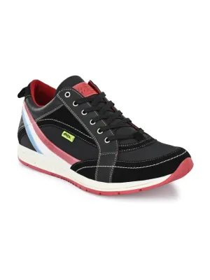 Hitz Men's Leather Lace-up Joggers Running Shoes