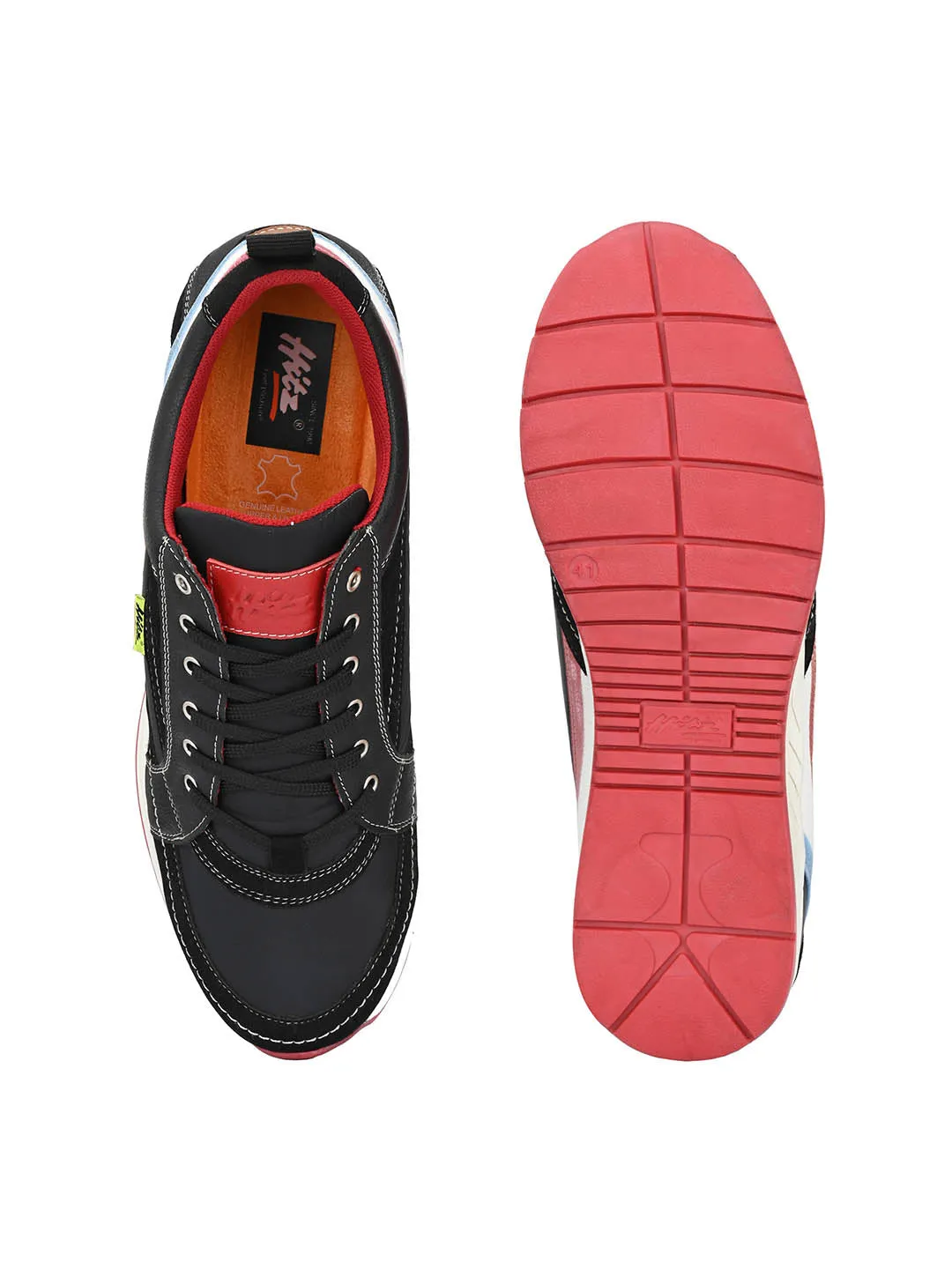 Hitz Men's Leather Lace-up Joggers Running Shoes