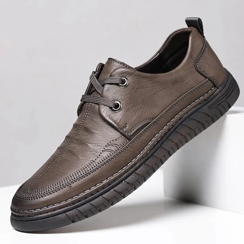Hnzxzm Men Loafers Slip on Autumn Brand Men's Casual Shoes Fashion Leather Shoes for Men Soft Bottom Business Leather Flat Shoes Men