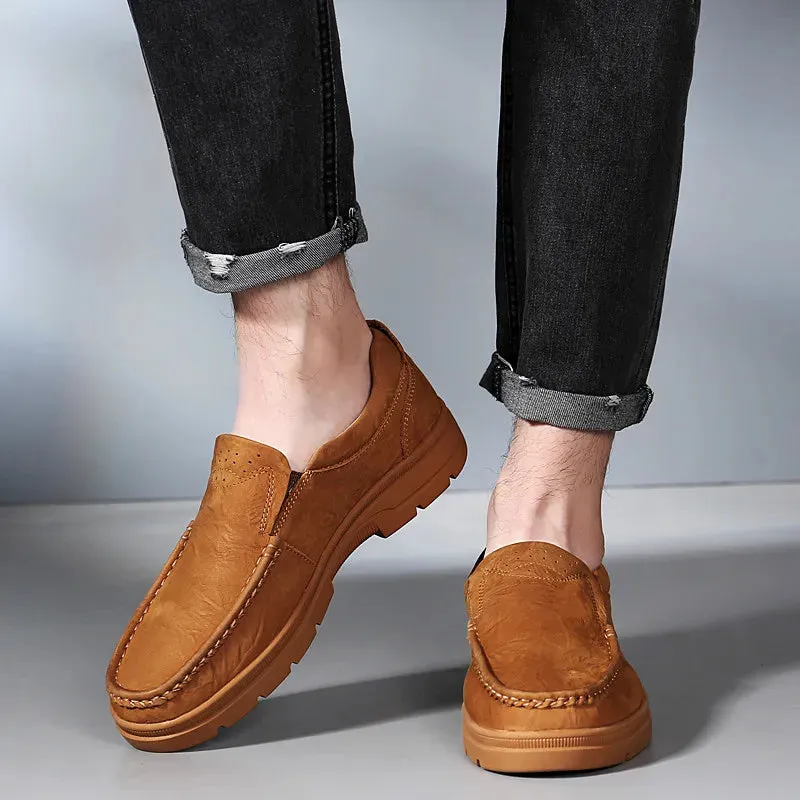 Hnzxzm Men's Shoes New Men's Casual 100% Genuine Leather Cowhide Sets Business Shoes Soft Comfortable Business Formal Shoes Big Size