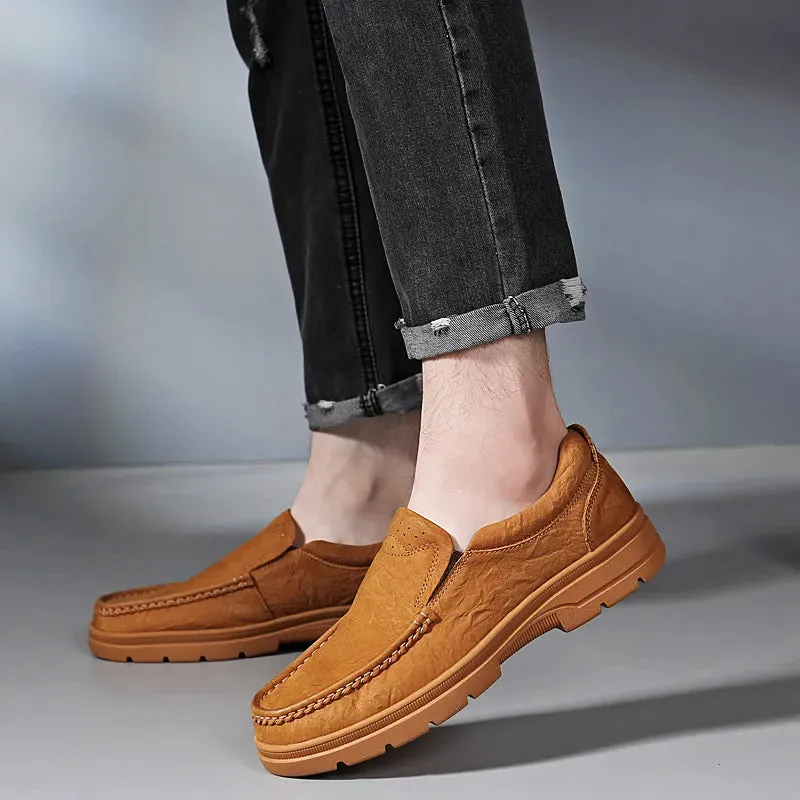 Hnzxzm Men's Shoes New Men's Casual 100% Genuine Leather Cowhide Sets Business Shoes Soft Comfortable Business Formal Shoes Big Size