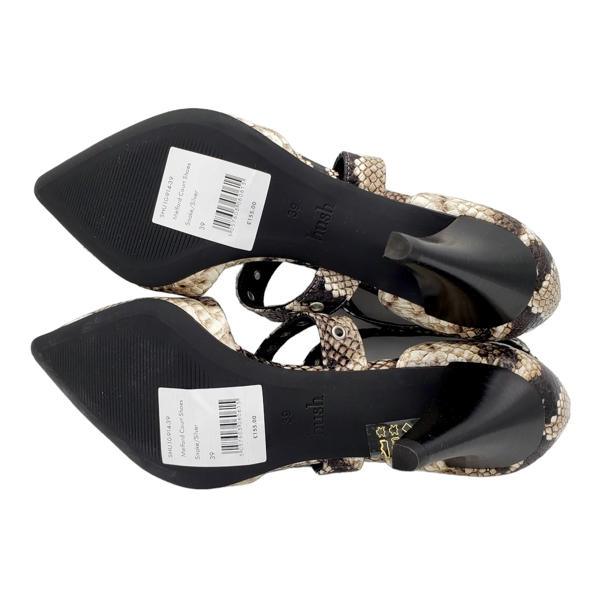 Hush Snake/Silver Melford Court Shoes