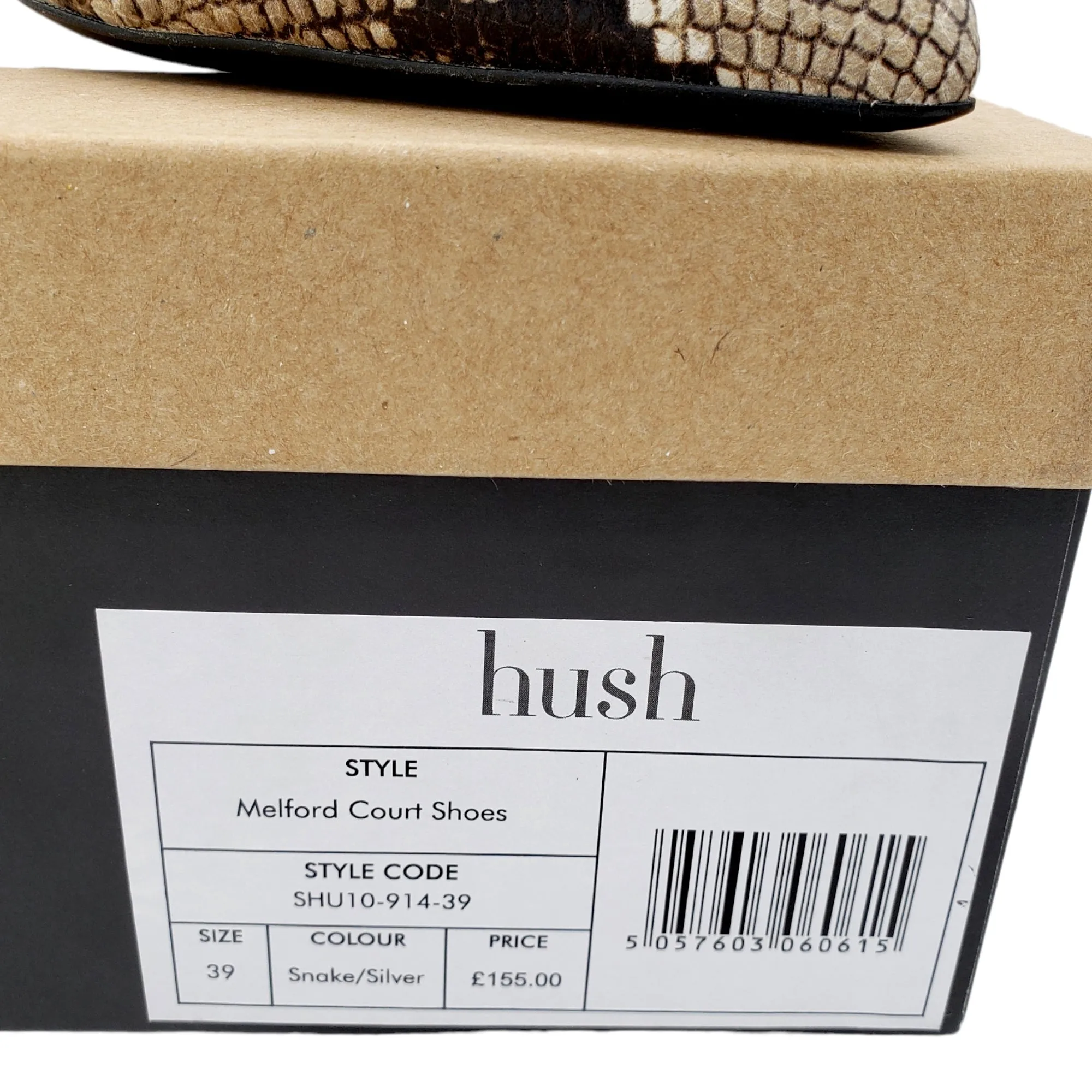 Hush Snake/Silver Melford Court Shoes