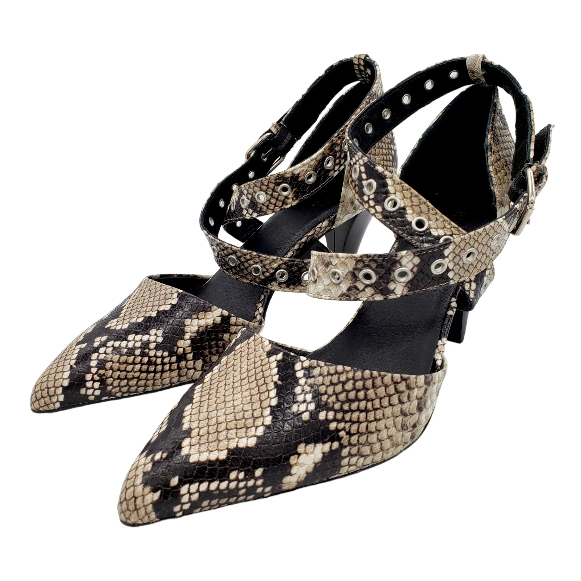 Hush Snake/Silver Melford Court Shoes