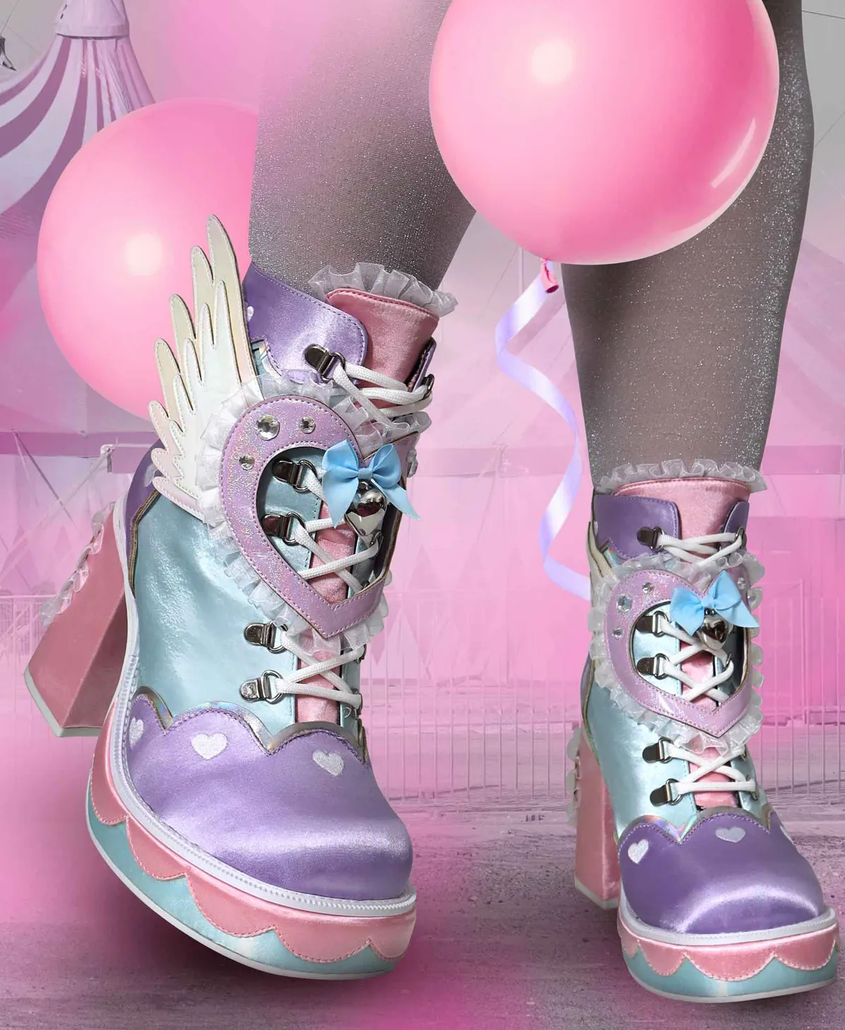 Irregular Choice Womens Heart Way There High Heel - Pink/Lilac