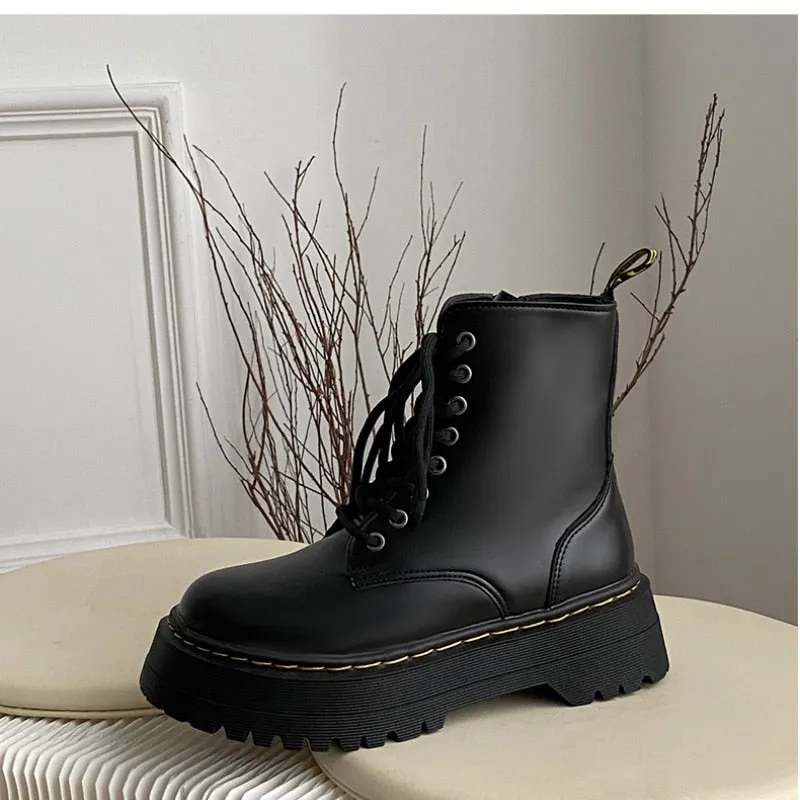 Ivyshape | British Style Platform Boots for Women