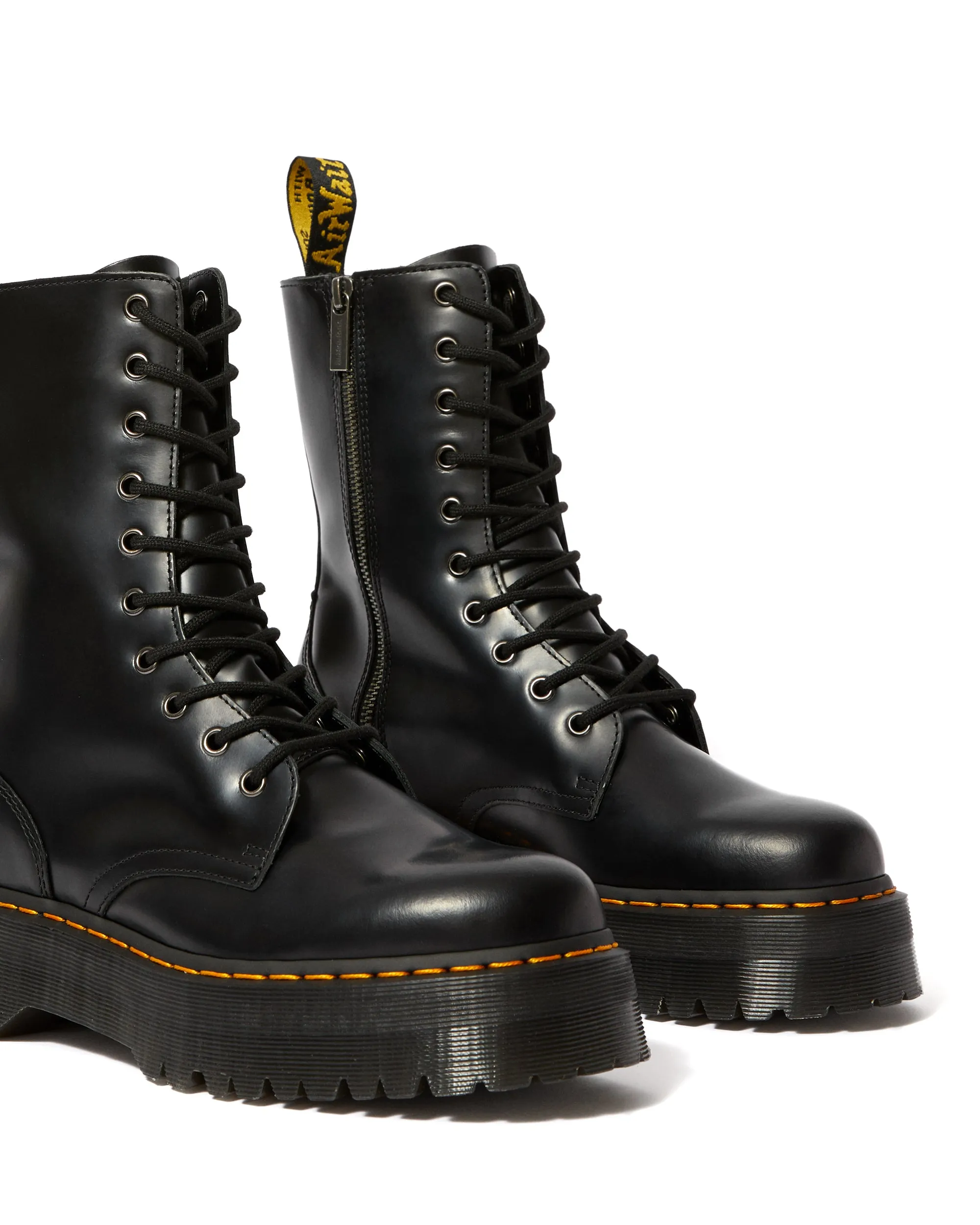 Jadon Hi Black Smooth Platform Boot