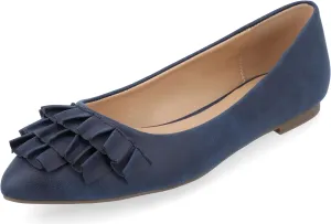 Journee Collection Women's Judy Classic Pointed Toe Ballet Flats Color Blue Size 6.5W