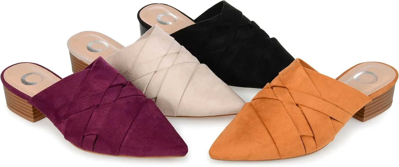 Journee Collection Women's Kalida Block Heel Pointed Toe Mules  Color Black Size 6.5M