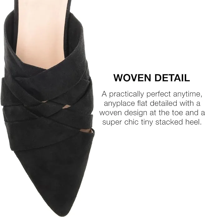 Journee Collection Women's Kalida Block Heel Pointed Toe Mules  Color Black Size 6.5M