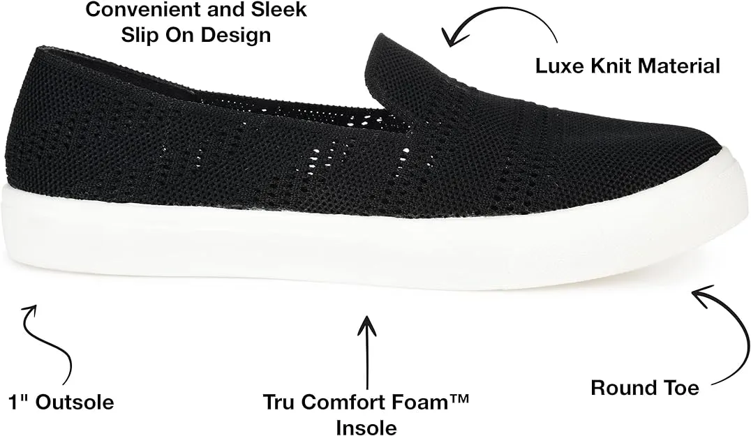 Journee Collection Women's Meika Tru Comfort Foam Footbed Sneakers  Color Black Size 9M