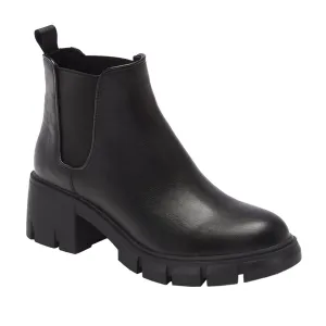 Juliet Holy Womens Lug Sole Platform Ankle Booties Chelsea Slip on Chunky Block Heel Leather Combat Boots 7.5