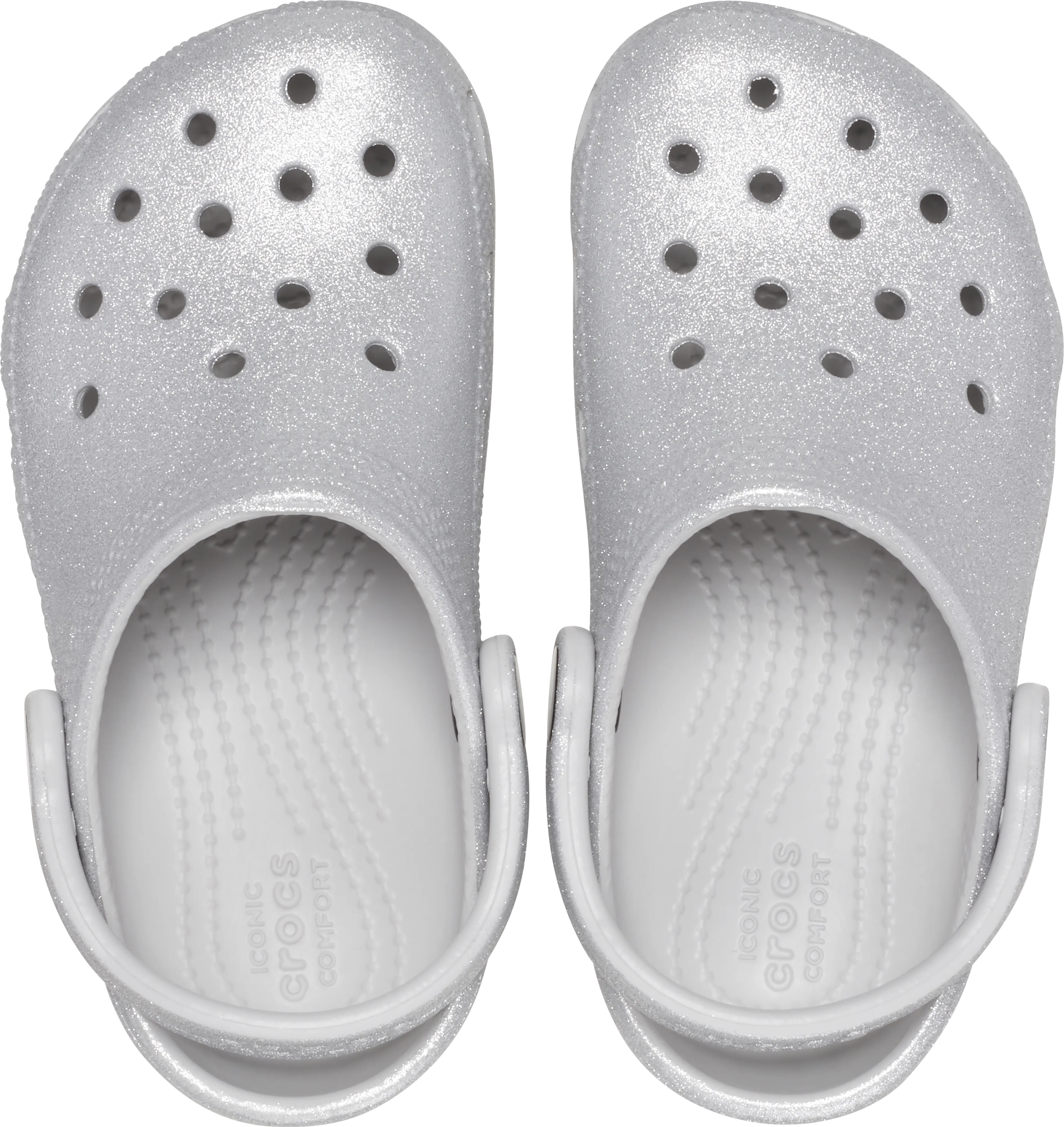 Kids Classic Crocs | Clog | Silver Glitter