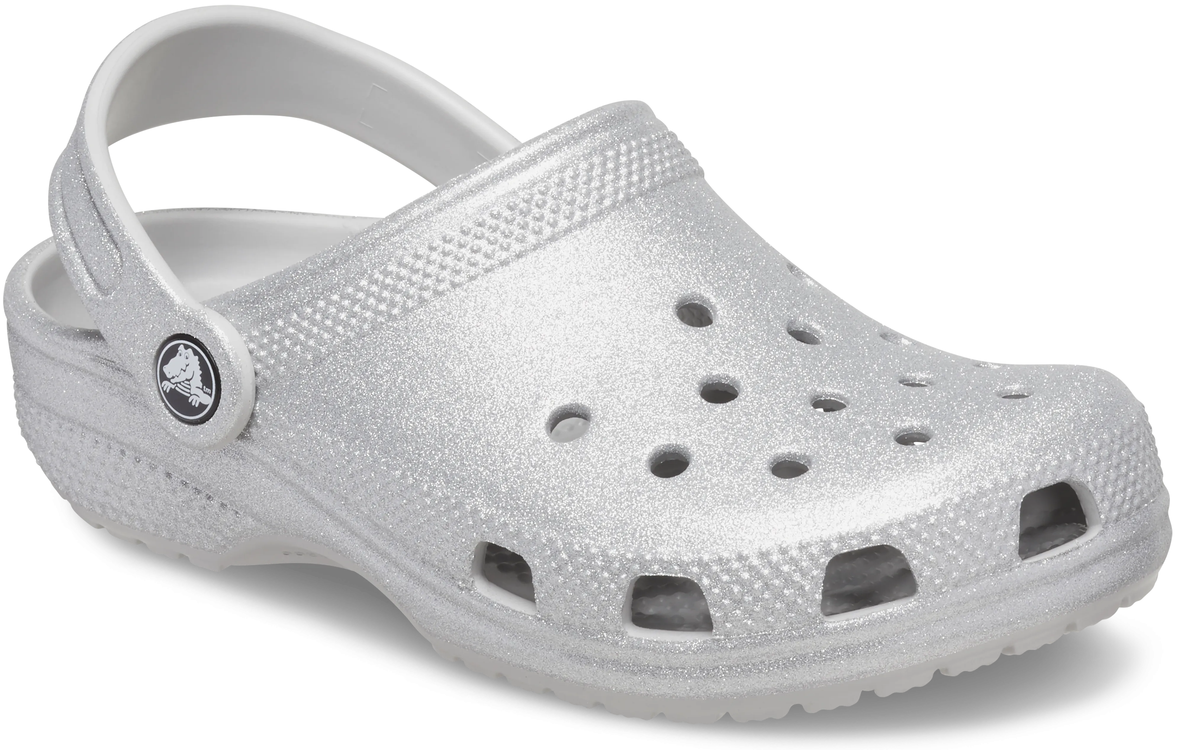 Kids Classic Crocs | Clog | Silver Glitter