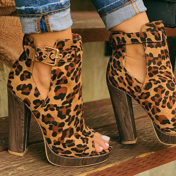 Kimemoda Womens Peep Toe Sandals Platform Ankle Boots