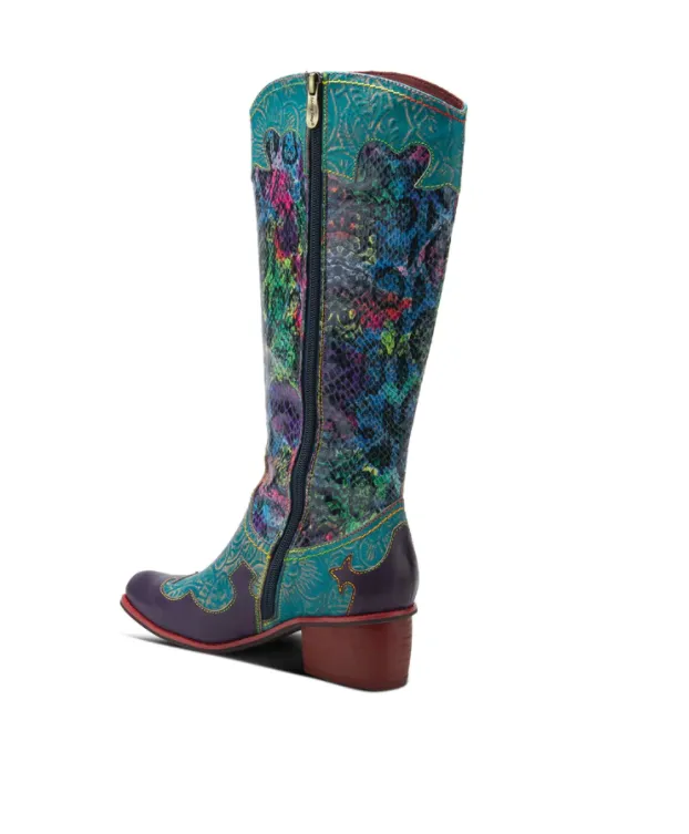 L'ARTISTE Turquoise Multi "RODEO-TQM" Western Boots
