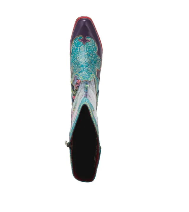 L'ARTISTE Turquoise Multi "RODEO-TQM" Western Boots