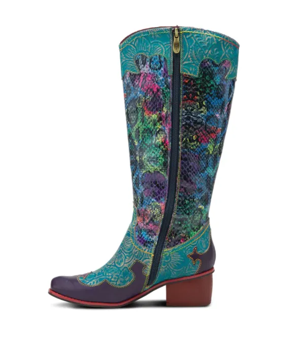 L'ARTISTE Turquoise Multi "RODEO-TQM" Western Boots