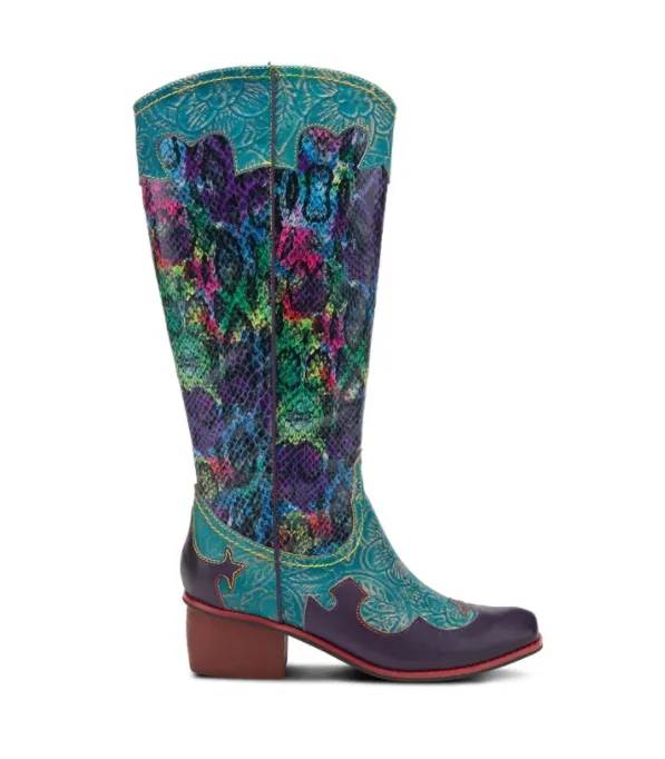 L'ARTISTE Turquoise Multi "RODEO-TQM" Western Boots
