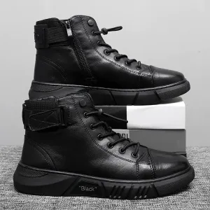 Leather Platform Boots