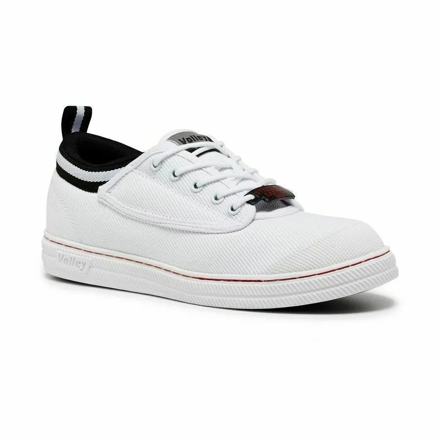 Mens Volley Safety Steel Cap Shoes White/Black