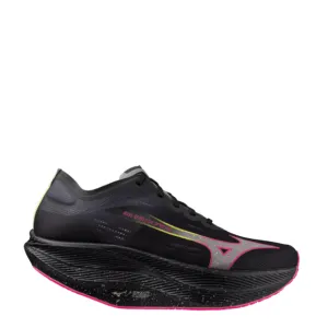 Mizuno Unisex Wave Rebellion Pro 2 Running Shoes in Black/Silver/Pink/Tetra AW24