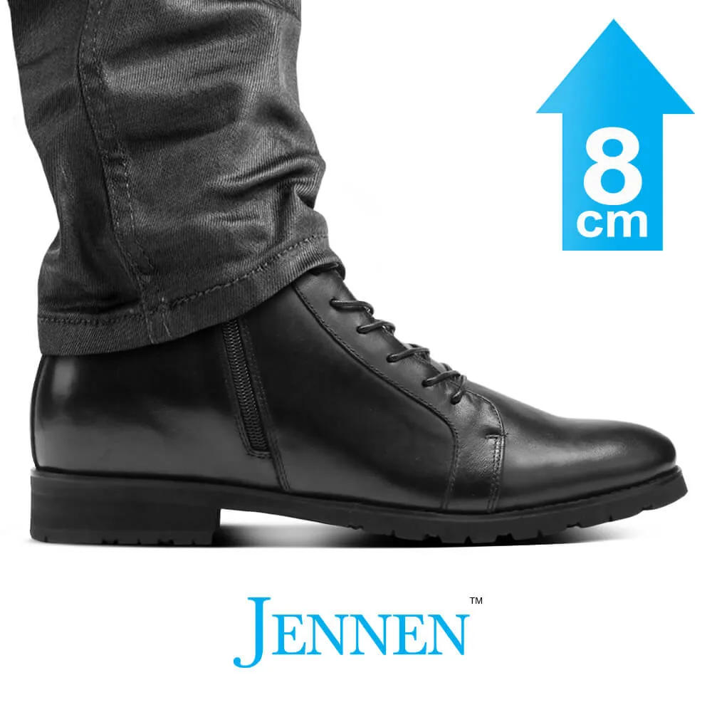 Mr. Abela 8cm | 3.2 inches Taller Men's Black Elevator Boots