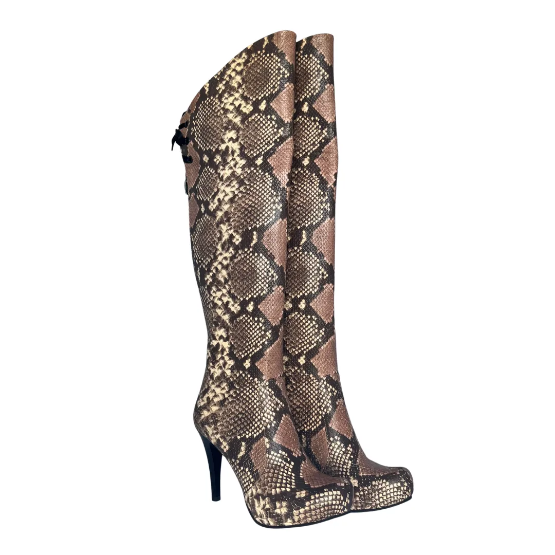 Natural Python Over the Knee Stiletto